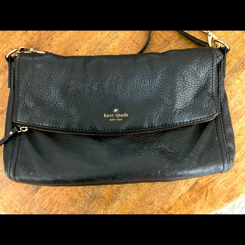 Black Leather Kate Spade Bag